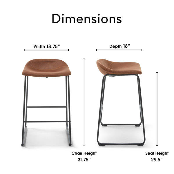 Finch Landon Bar Stool, Brown & Reviews Wayfair